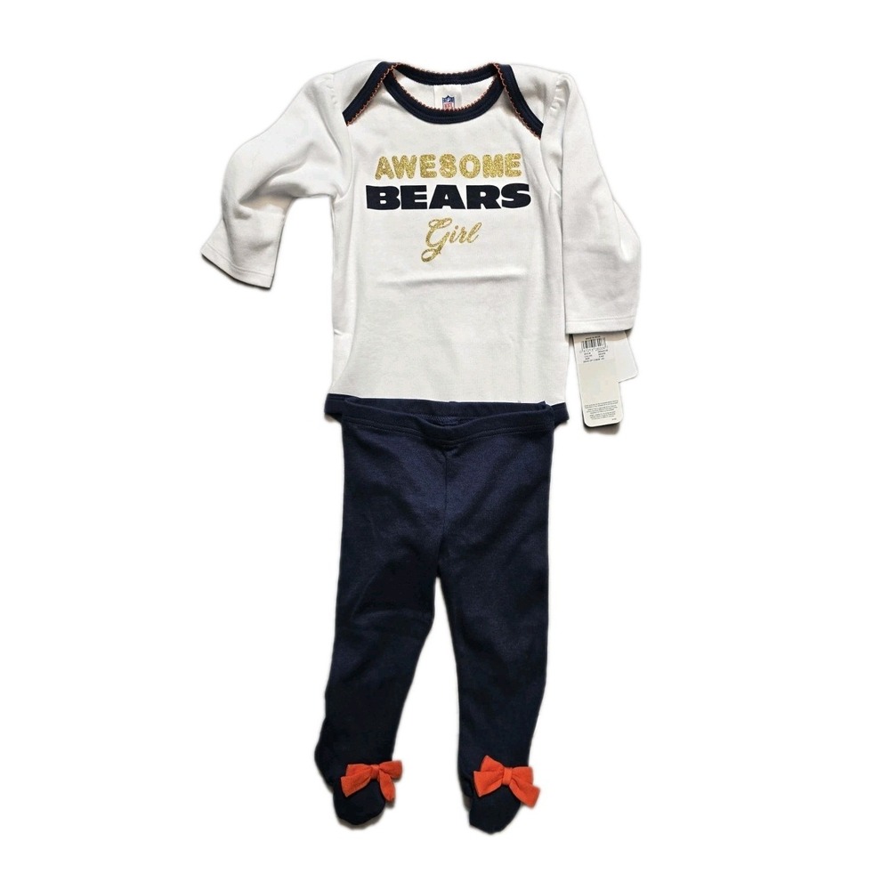NFL Team Apparel Baby Girls 2 Piece Set 6-9 Months Awesome ‎ Bears Girls